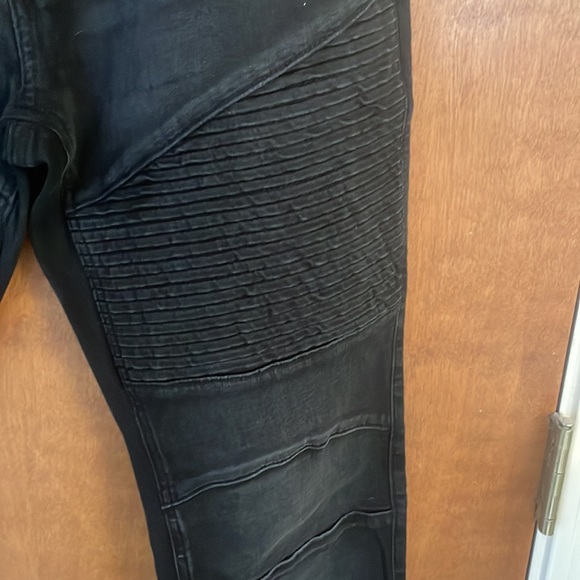 Mens black stacked skinny jeans - Picture 3 of 3